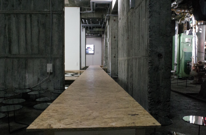 There is a wooden passage that is 600mm wide x 250mm in height and 50 meters in overall length that spreads throughout space - Ryo Yamada